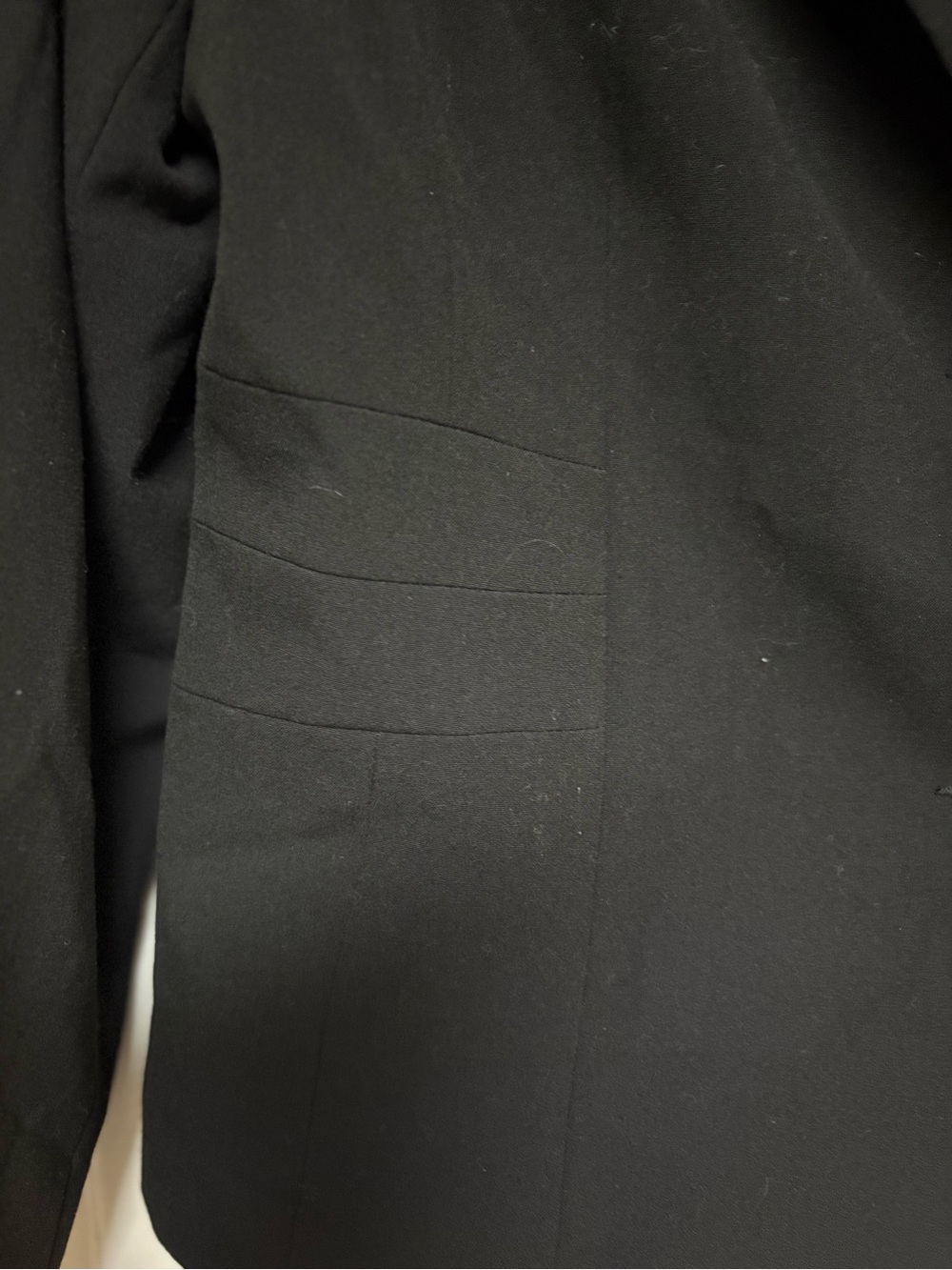 Briggs New York Black Ruched Hourglass Blazer Jacket Tailored Size 12 - Picture 2 of 6